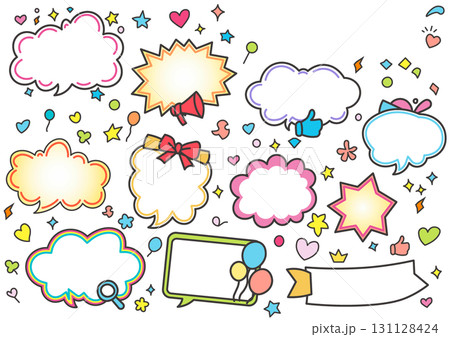 カラフル吹き出しセット カラフル吹き出しセット 131128424