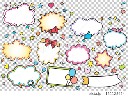カラフル吹き出しセット カラフル吹き出しセット 131128424