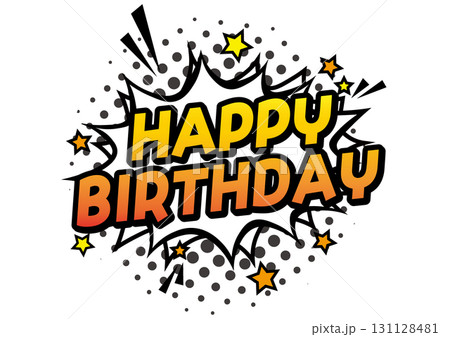 誕生日のアメコミ風のロゴ 131128481