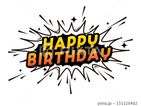 誕生日のアメコミ風のロゴ 131128482