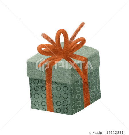 Stylish Gift Box Beautifully Adorned with a Bright Orange Ribbon Perfect for Any Occasion 131128514