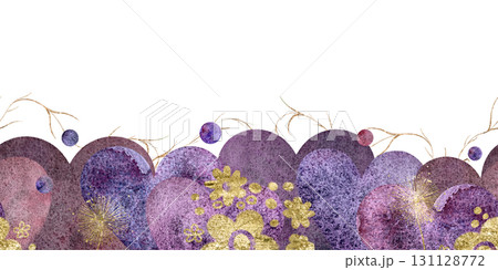 An Elegant Watercolor Floral Background that features beautiful Purple Tones in artful design 131128772