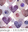 An Elegant and Beautiful Watercolor Heart Pattern Perfectly Suited for Modern Design 131128773