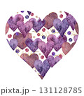 A Beautifully Colorful Heart Pattern Adorned with Stunning Purple Hues and Charming Dots 131128785