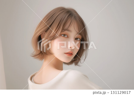チョコレートブラウンに染めた女性・ヘアカラー・ヘアスタイル 131129017