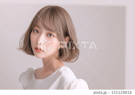 チョコレートブラウンに染めた女性・ヘアカラー・ヘアスタイル 131129018