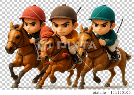 賽馬-三匹馬爭奪領先 賽馬-三匹馬爭奪領先 131130100