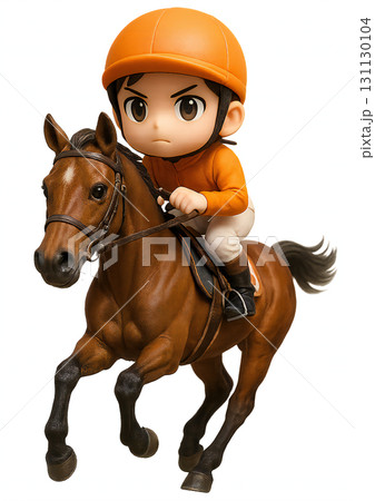 競走馬-オレンジ色の騎手 131130104