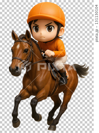 競走馬-オレンジ色の騎手 131130104