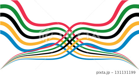 Intertwined Olympic Rings Design Representing Unity and Global Sport. 131131199