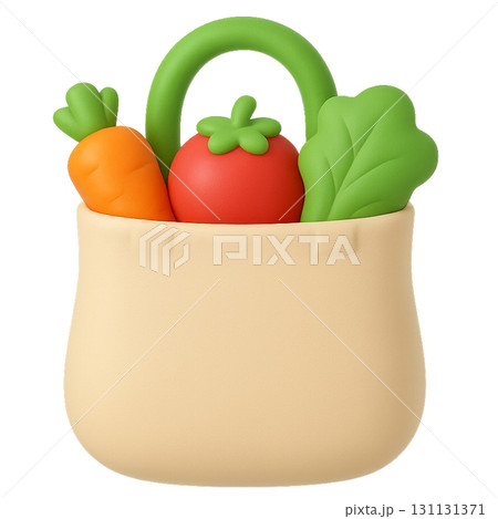 エコバックに野菜が入っている買い物バック 131131371