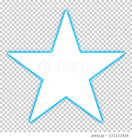 透明背景の青く光る星 131131926