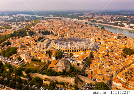 Aerial townscape of Arles 131132214