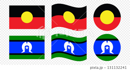 Australian Aboriginal and Torres Strait Islander Flags in Multiple Styles. 131132241