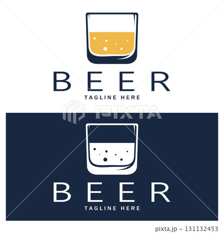 Beer logo template with vintage craft wheat.For badge, emblem,malt,beer company,bar,alcoholic drink 131132453