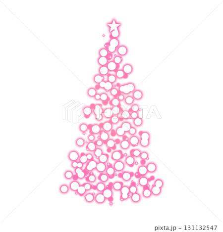 透明背景のピンク色に光るクリスマスツリー 透明背景のピンク色に光るクリスマスツリー 131132547
