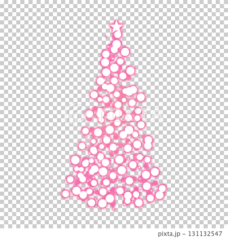 透明背景のピンク色に光るクリスマスツリー 透明背景のピンク色に光るクリスマスツリー 131132547