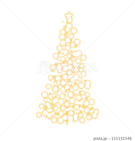 透明背景の黄色く光るクリスマスツリー 透明背景の黄色く光るクリスマスツリー 131132548
