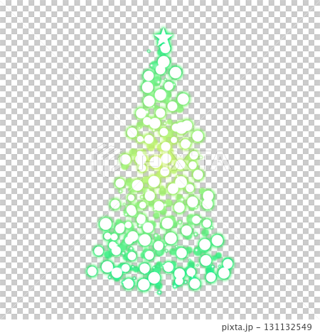 透明背景の緑色に光るクリスマスツリー 透明背景の緑色に光るクリスマスツリー 131132549