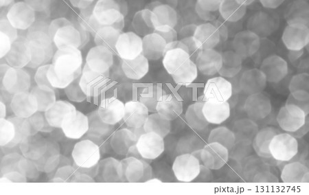 Bokeh Grey Background Light Glow Blur White Gray Dark Black Abstract Texture Silver Beauty Circle Glow Glitter Shine Bright Effect Overlay Glamour Backdrop Wallpaper Template Winter Season Decoration. 131132745