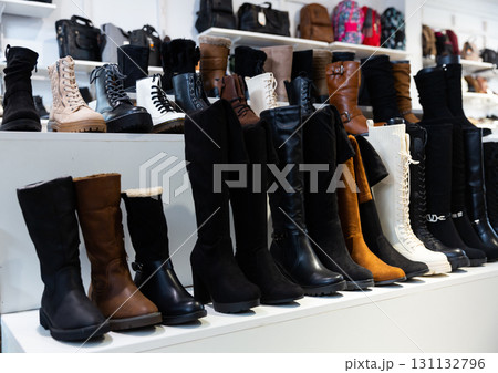 Diversity of boots in shop Diversity of boots in shop 131132796