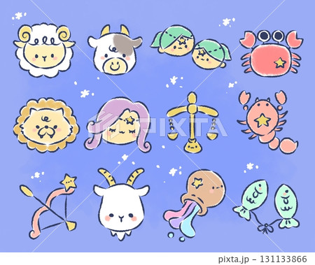 12星座ミニアイコン ゆるふわ 12星座ミニアイコン ゆるふわ 131133866