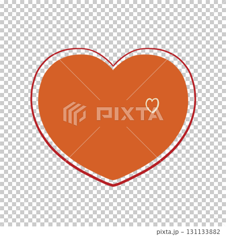 手描きのハート - 日本らしい鮮やかな色合い - 紅葉のイメージ 手描きのハート - 日本らしい鮮やかな色合い - 紅葉のイメージ 131133882