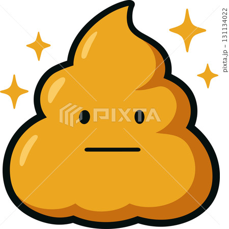輝くデフォルメうんちのイラスト 輝くデフォルメうんちのイラスト 131134022