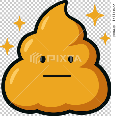 輝くデフォルメうんちのイラスト 輝くデフォルメうんちのイラスト 131134022