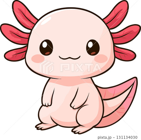 かわいいウーパールーパーのイラスト 131134030