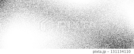 Black dotted grain gradient texture. Subtle stippled gritty sand overlay. Grunge sprayed noise background. Vector grit speck wallpaper. Rough distressed dotwork backdrop with particles, dust, speckles 131134110