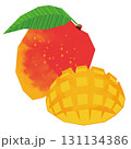 切り絵風のマンゴー 切り絵風のマンゴー 131134386