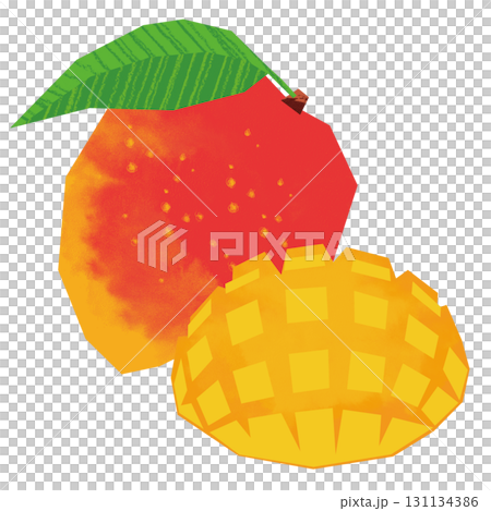 Paper-cutting style mango 131134386