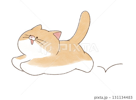 ご機嫌に走る猫 131134483