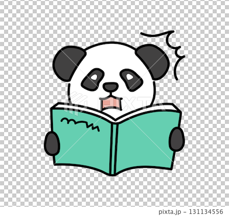 本を読むパンダのかわいいキャラクター 131134556