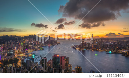 Aug 1 2025 Twilight Reflections on Victoria Harbour Hong Kong Skyline Aug 1 2025 Twilight Reflections on Victoria Harbour Hong Kong Skyline 131134984