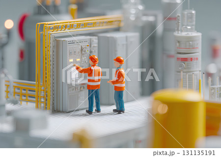 屋上水槽を点検する検査員(ジオラマ)2 屋上水槽を点検する検査員(ジオラマ)2 131135191