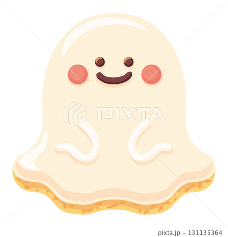 かわいいお化けのハロウィーン用アイシングクッキーのベクターイラスト 131135364