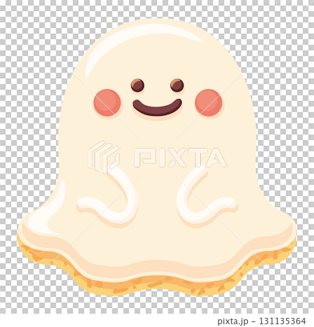 かわいいお化けのハロウィーン用アイシングクッキーのベクターイラスト 131135364
