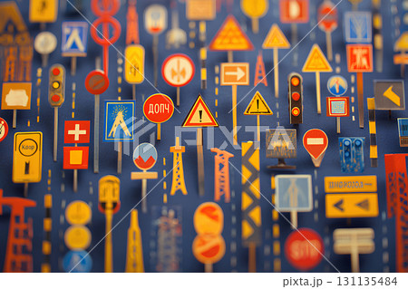 道路標識の集合 131135484