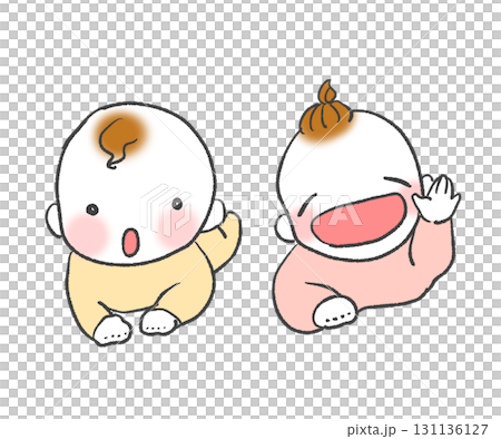 ずり這いをしている赤ちゃん 131136127