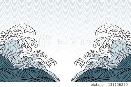 波 海のイラスト背景 波 海のイラスト背景 131136250