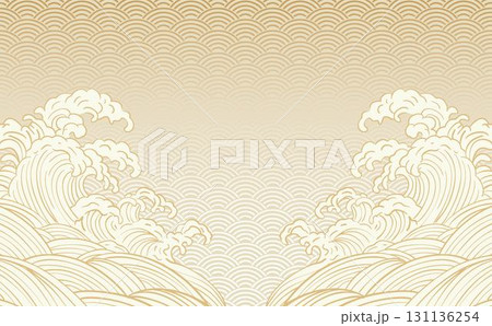 波 海のイラスト背景 波 海のイラスト背景 131136254