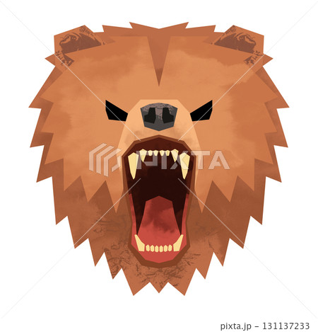 切り絵風の熊 131137233