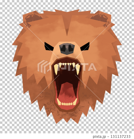 切り絵風の熊 131137233