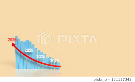 The 2026 Chart glow up for Business concept 3d Rendering. The 2026 Chart glow up for Business concept 3d Rendering. 131137348