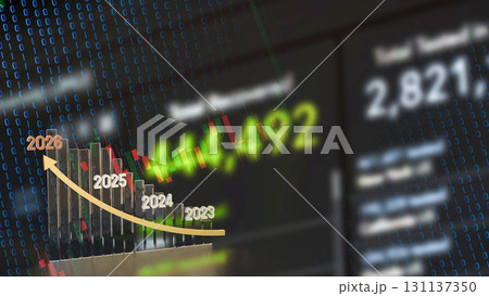 The 2026 Chart glow up for Business concept 3d Rendering. The 2026 Chart glow up for Business concept 3d Rendering. 131137350