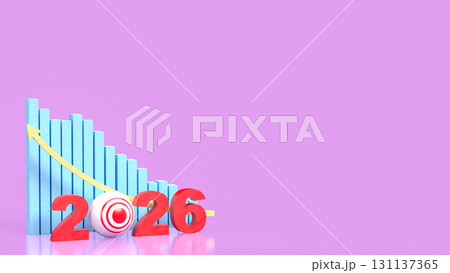 The 2026 Chart glow up for Business concept 3d Rendering. 131137365