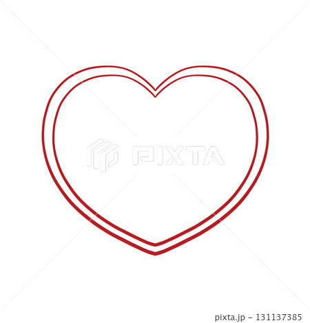 手描きのハート - 四季を感じる鮮やかな赤色 131137385