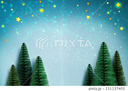 Festive christmas background with decorative trees and glowing stars, ideal for holiday greeting cards and seasonal designs. Winter night atmosphere with sparkling magic and celebration mood. Festive christmas background with decorative trees and glowing stars, ideal for holiday greeting cards and seasonal designs. Winter night atmosphere with sparkling magic and celebration mood. 131137403